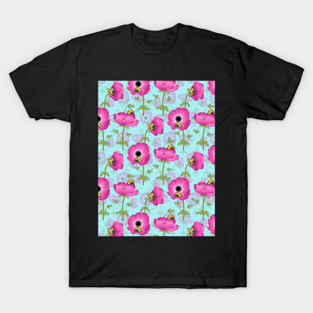 Anemone With Ladybirds T-Shirt by Designoholic